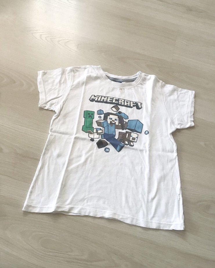 Minecraft Baskılı Beyaz Erkek Tişört 7-8 yaş - Görsel 2