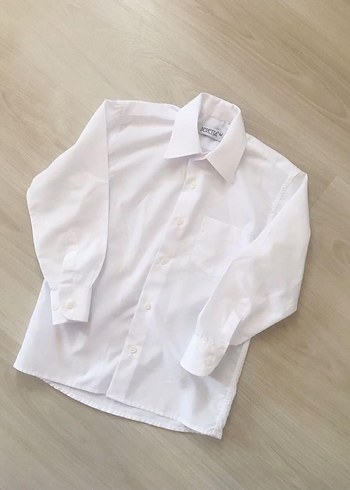 Erkek Çocuk Beyaz Uzun Kollu Gömlek M beden - Görsel 5