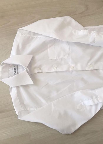 Erkek Çocuk Beyaz Uzun Kollu Gömlek M beden - Görsel 6