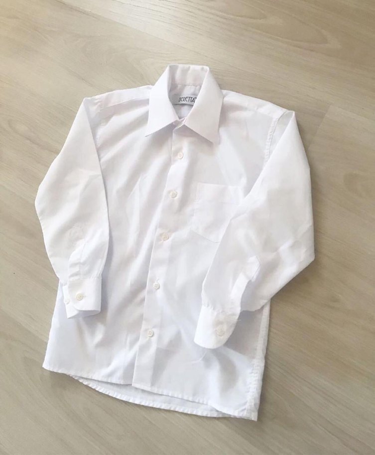 Erkek Çocuk Beyaz Uzun Kollu Gömlek M beden - Görsel 4