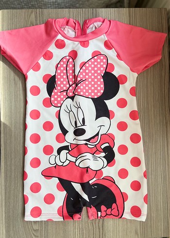 Kız Çocuk Minnie Mouse Baskılı Mayo boneli