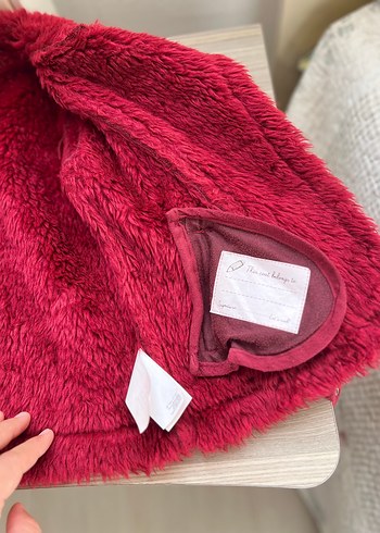 Bordo Kürklü çocuk Ceket - Görsel 5