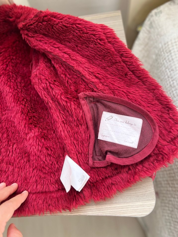 Bordo Kürklü çocuk Ceket - Görsel 5