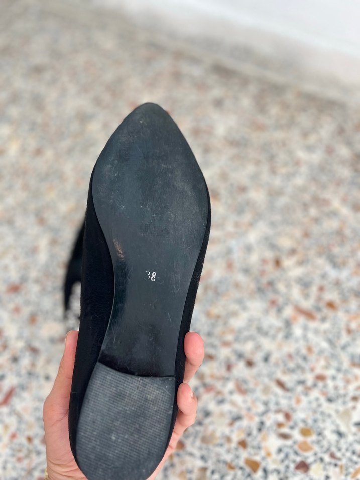 Marcatelli Siyah Parlak Taşlı Topuklu Kadın Babet - Görsel 4