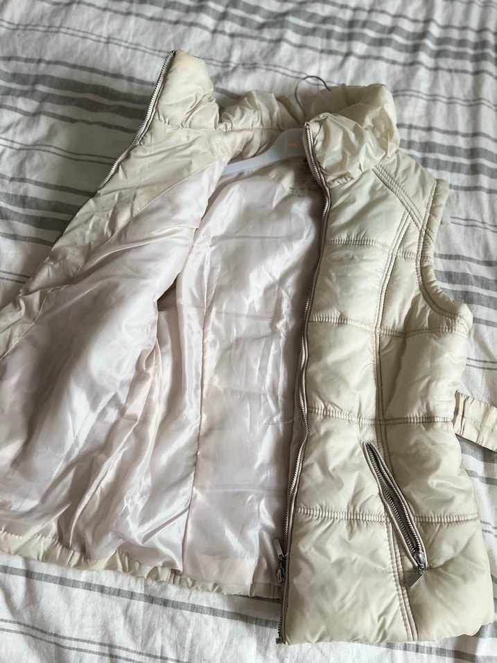 Beyaz Fermuarlı Kolsuz Kadın Yelek - Görsel 2