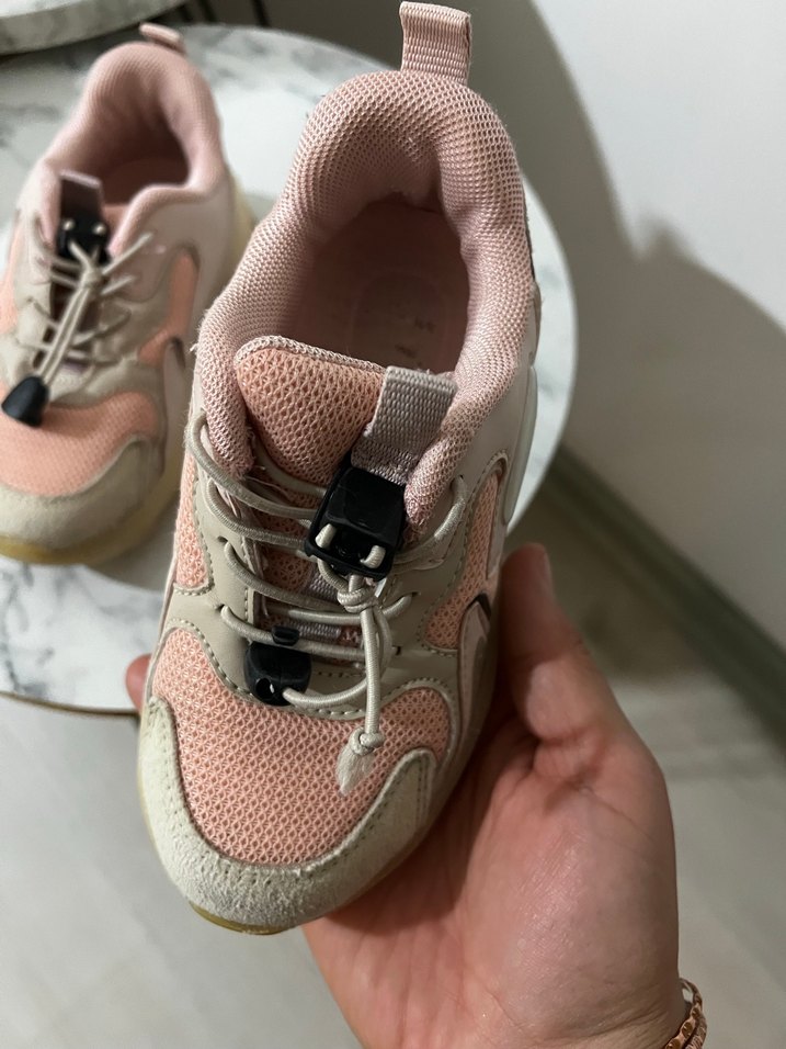 Pembe Bağcıklı Kız Çocuk Spor Ayakkabı - Görsel 5