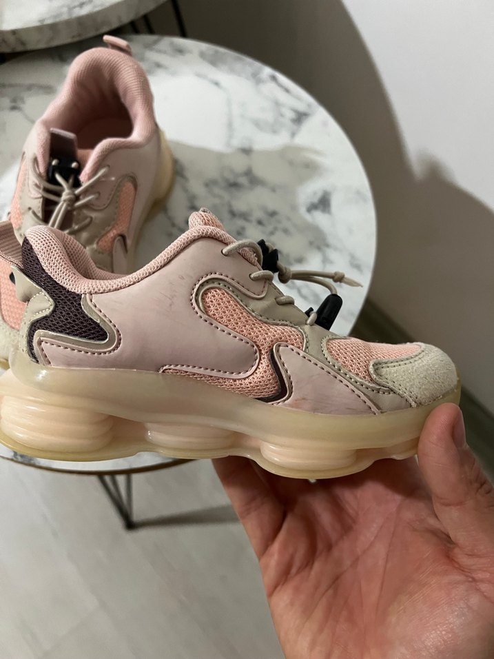 Pembe Bağcıklı Kız Çocuk Spor Ayakkabı - Görsel 4