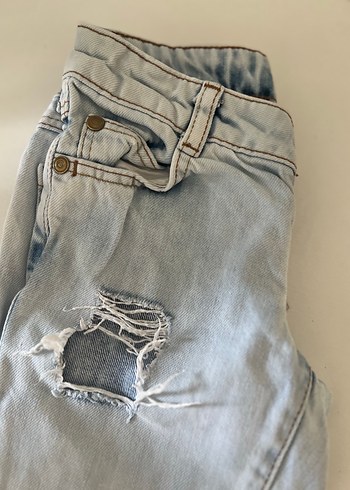Düğmeli Gri çocuk Denim Pantolon - Görsel 2