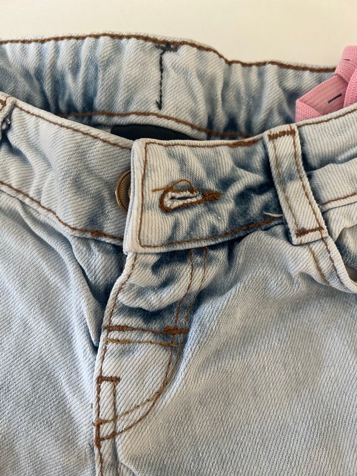 Düğmeli Gri çocuk Denim Pantolon - Görsel 3