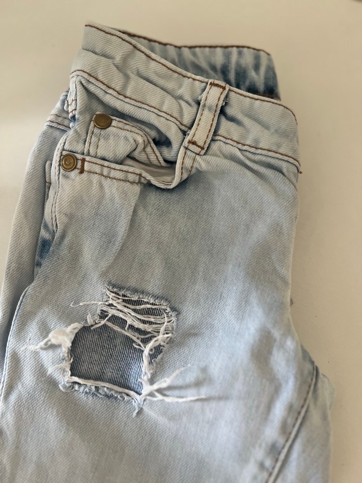Düğmeli Gri çocuk Denim Pantolon - Görsel 2