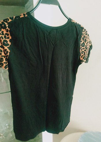 H&M Kız Çocuk Leopar Desenli Baskılı Tişört
