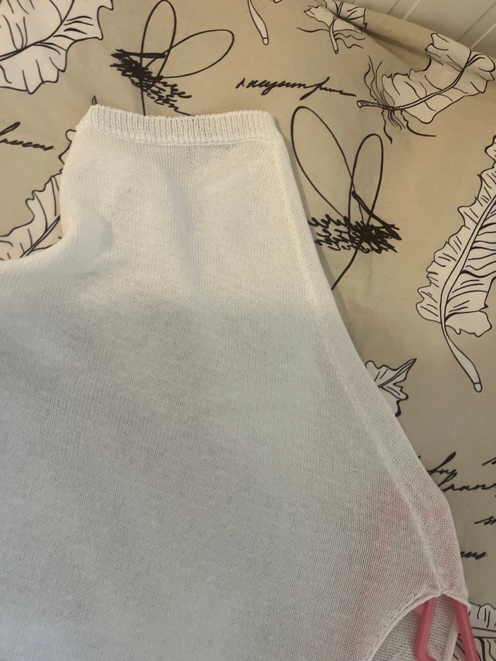 Beyaz Oversize Örgü Kadın Kazak - Görsel 4