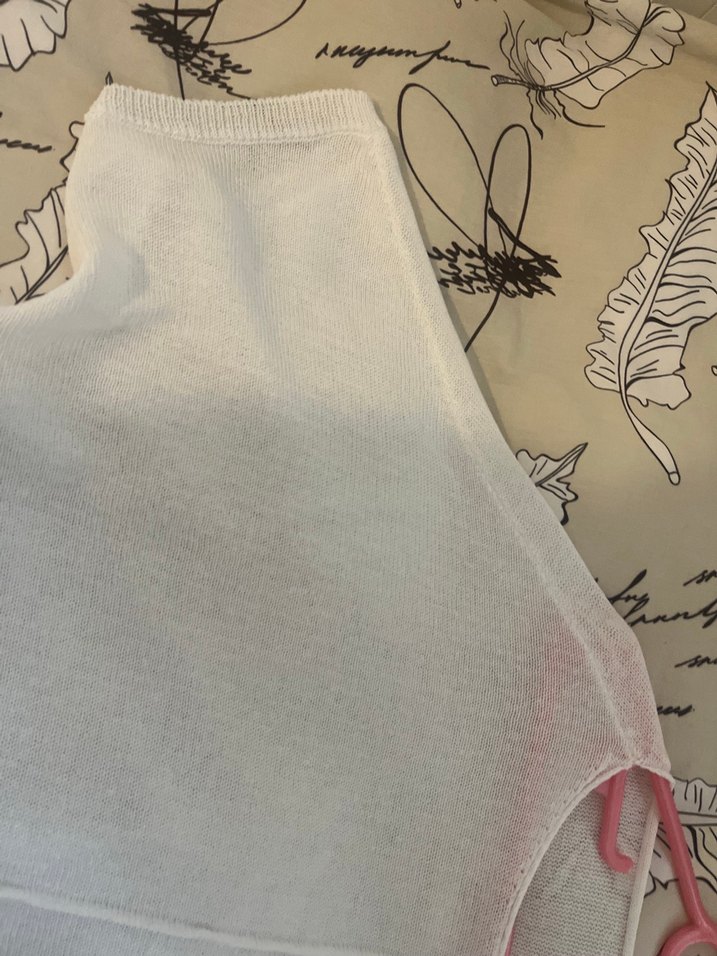 Beyaz Oversize Örgü Kadın Kazak - Görsel 3