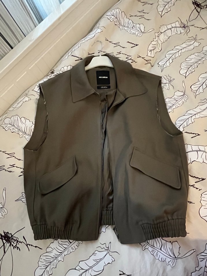 Kemer Detaylı Kahverengi Deri Kadın Yelek - Görsel 2