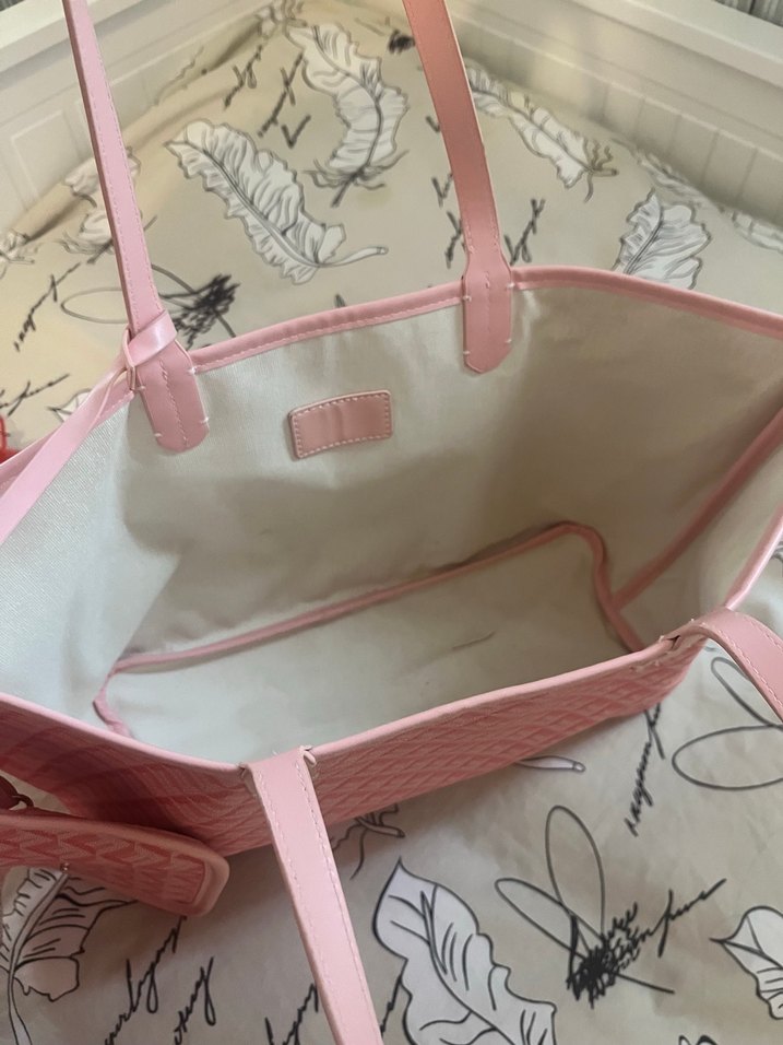 Pembe Baskılı Kadın Omuz Çantası goyard çanta - Görsel 3