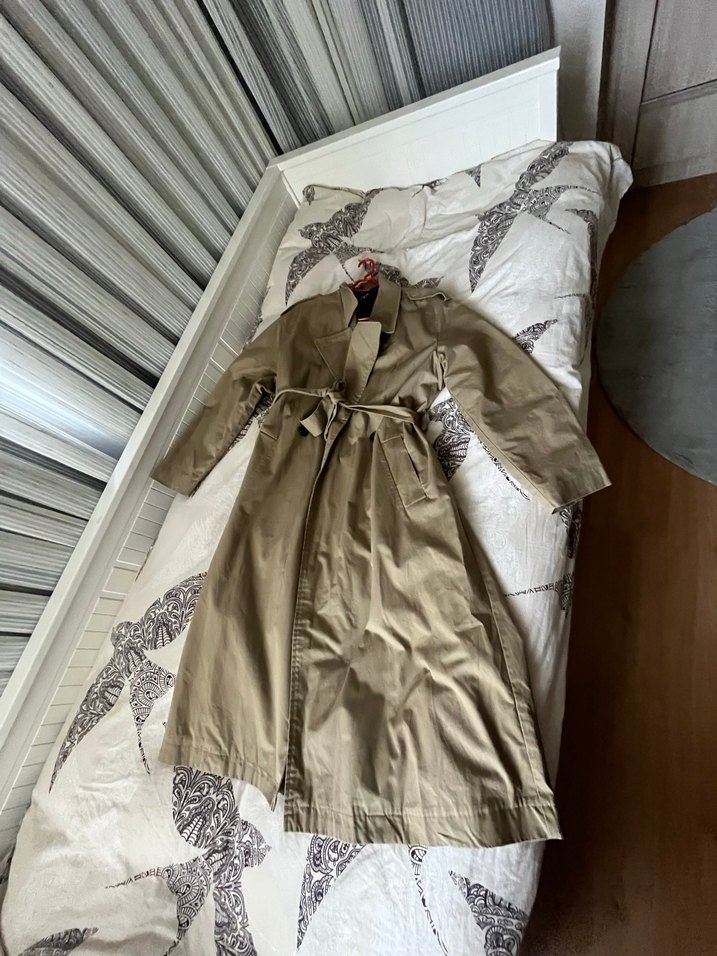 Zara midi boy bej trençkot - Görsel 2