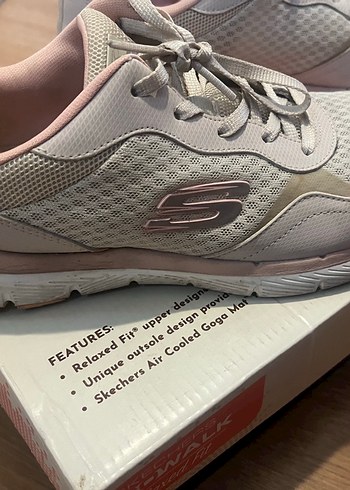 Gri Beyaz Dolgu Topuklu Bağcıklı Kadın Spor Ayakkabı scekhers ma - Görsel 5