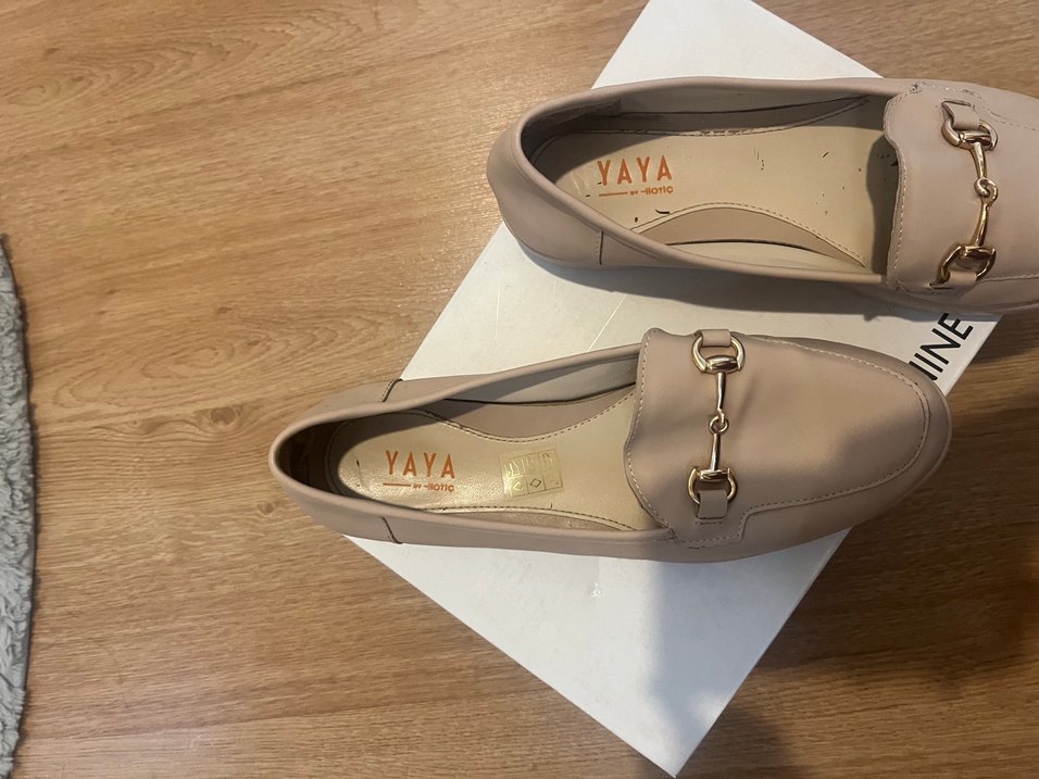 Bej Deri Kadın Topuklu Babet - Görsel 4