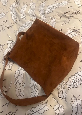 Kahverengi Süet Kadın Omuz Çantası - Görsel 3