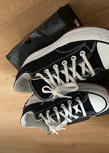 Siyah Kadın Platform converse - Görsel 3