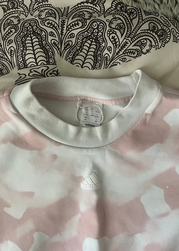 Pembe Pastel Batik Desenli Kadın Sweatshirt Adidas - Görsel 3