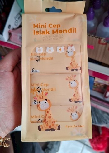 Yeşil Fil Desenli Mini Cep Islak Mendil - Görsel 3