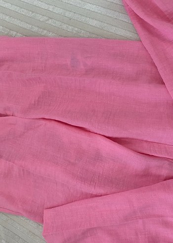 Koton Düğmeli Pembe Keten Mini Kadın Pantolon