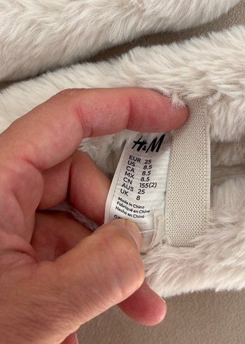 Kız Çocuk Beyaz Kürklü Sıcak Ev Terliği - Görsel 3