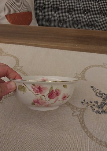 Vintage Pembe Çiçekli Kase