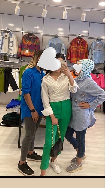 Yeşil kumaş pantolon