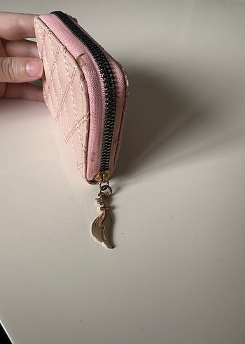Pembe Deri Kapitone Fermuarlı Kadın Cüzdanı - Görsel 4