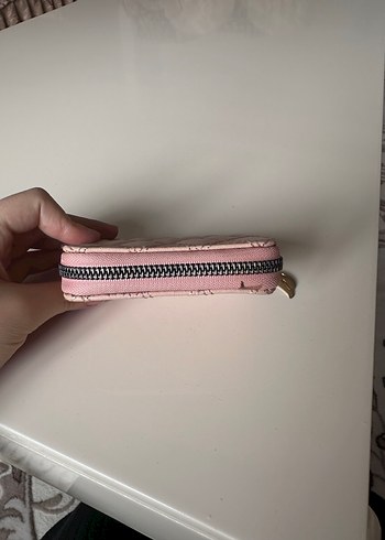Pembe Deri Kapitone Fermuarlı Kadın Cüzdanı - Görsel 2