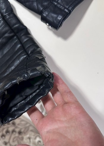 Siyah Deri ceket - Görsel 4