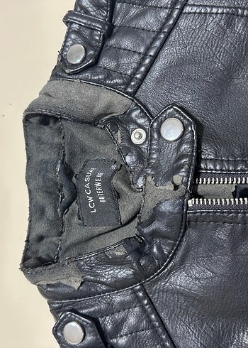 Siyah Deri ceket - Görsel 2