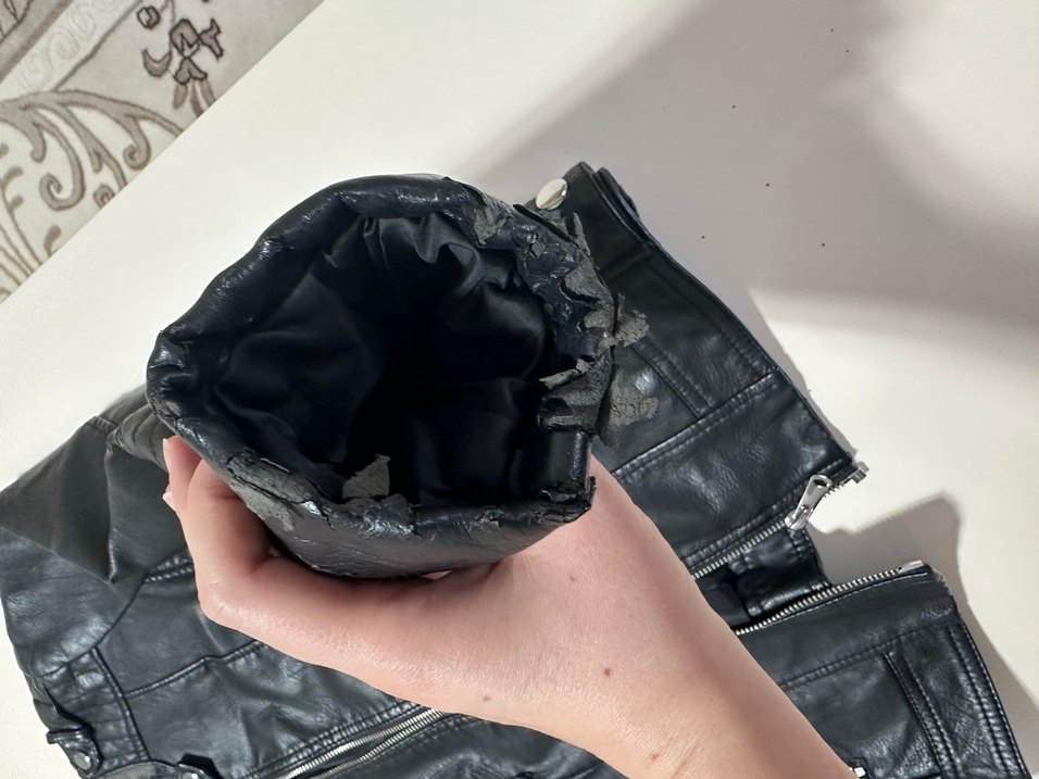 Siyah Deri ceket - Görsel 5