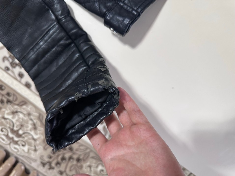 Siyah Deri ceket - Görsel 4