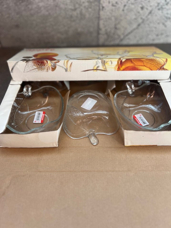 Elma Desenli 6'lı Cam Kase Seti - Görsel 2