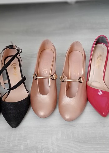 Diğer Parlak Pembe Stiletto Topuklu Kadın Ayakkabı