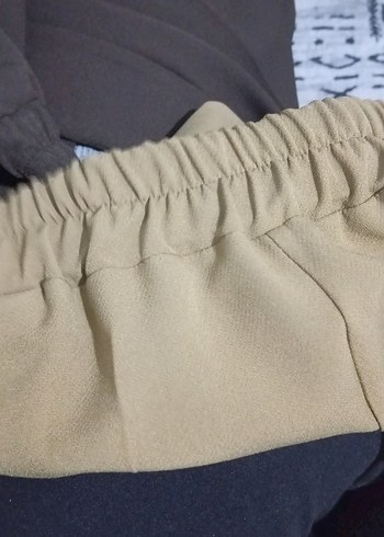 Bej Kadın Midi Kumaş Pantolon