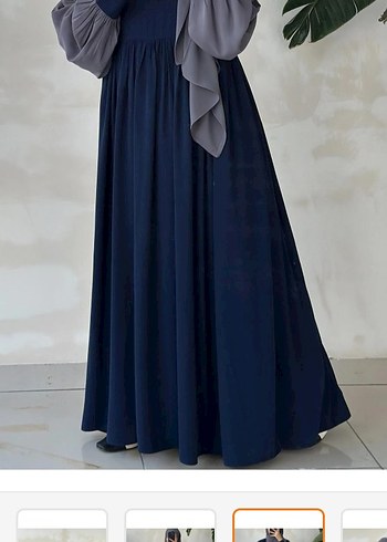 Uzun Kollu, Salaş Kesim Mavi Elbise - Görsel 3