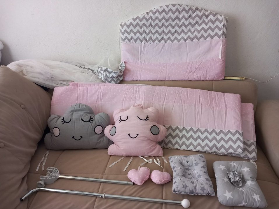 Pembe Pastel Bebek Beşiği ve Sepeti - Görsel 2