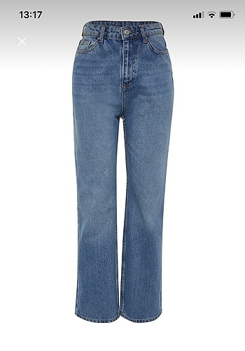 Mavi yüksek bel wide leg jeans