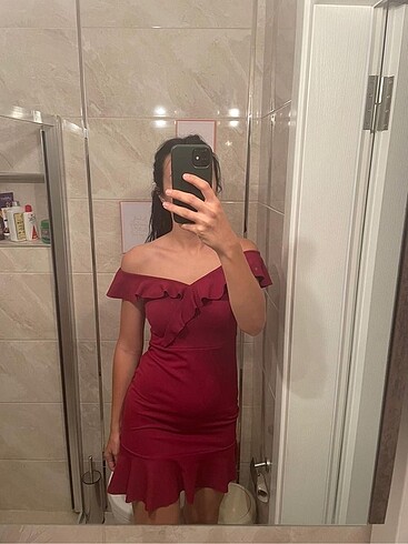 bordo elbise