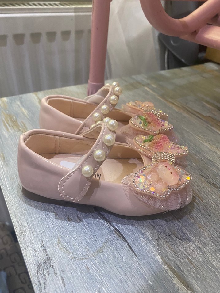 İnci Detaylı Pembe Kız Çocuk Babet - Görsel 3