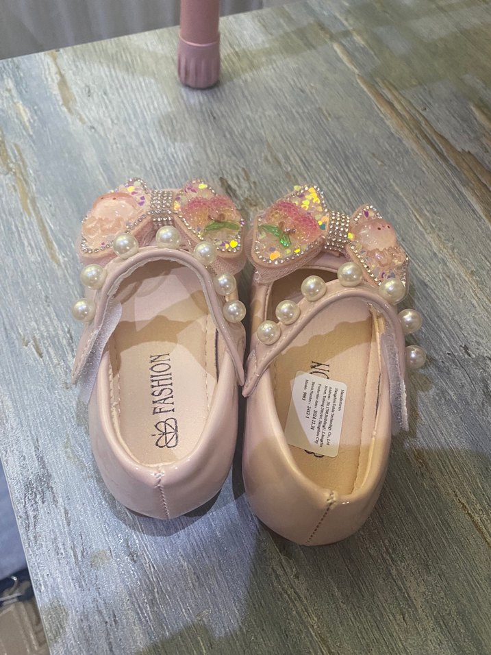 İnci Detaylı Pembe Kız Çocuk Babet - Görsel 4