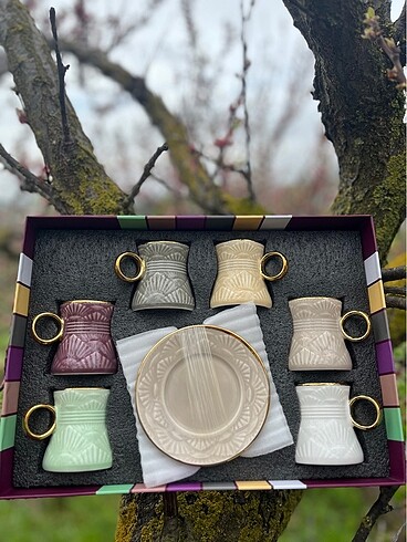 6 lı porselen kahve fincanı takımı