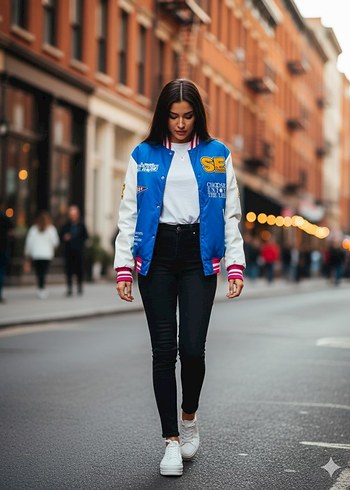 Mavi Baskılı Erkek Spor Ceket - Görsel 2