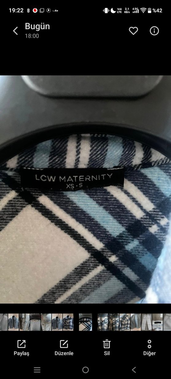 Kadın Gri Bağlama Desenli Uzun Kollu Denim Gömlek oduncu gömleği - Görsel 4