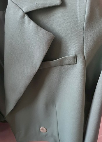 Düğmeli Pastel Renk Kadın Blazer Ceket - Görsel 4