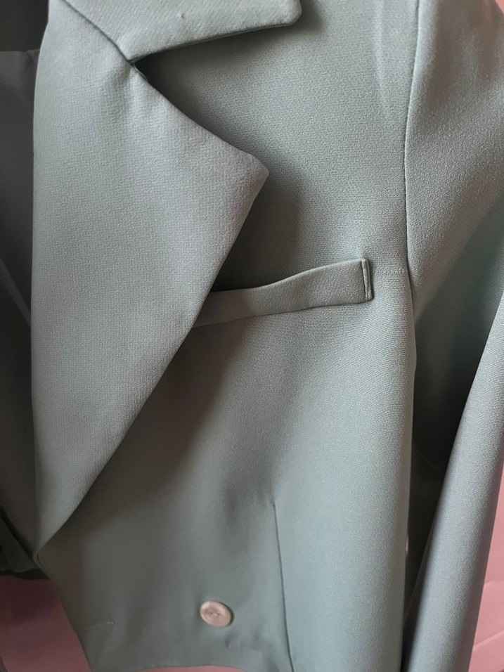 Düğmeli Pastel Renk Kadın Blazer Ceket - Görsel 4